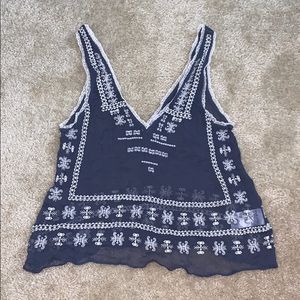 Sheer Embroidered Tank Top